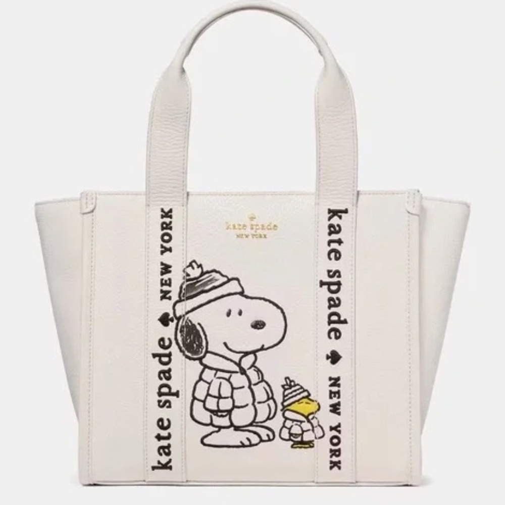 NEW Kate Spade X Peanuts Snoopy Purse Leather Tote Crossbody Bag Limited Edition